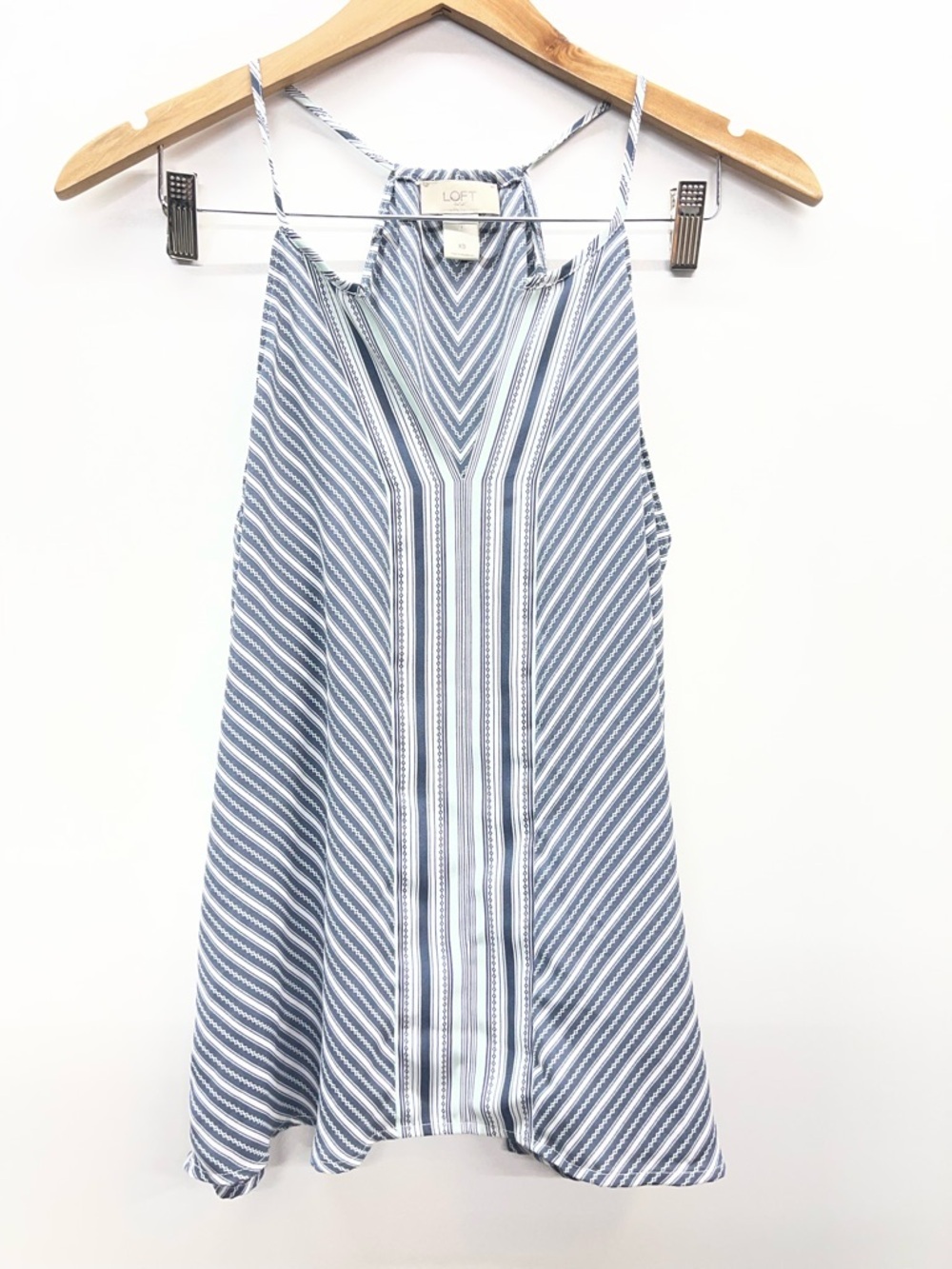 LOFT Blue and White Striped Halter Tank‎ Top
